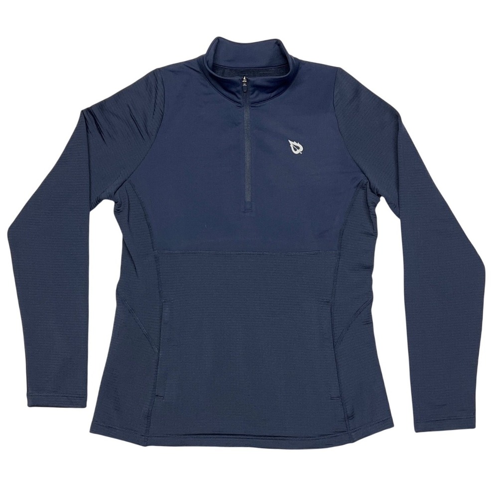 Baleaf Half Zip Thermal Fleece Pullover Running Jacket Pockets‎ Navy Medium EUC